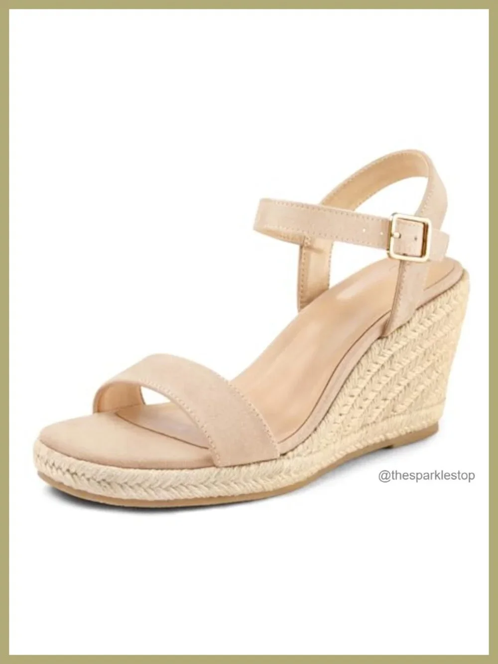 Mysoft Women's Espadrille Wedge Sandals Open Toe Platform with Ankle Strap